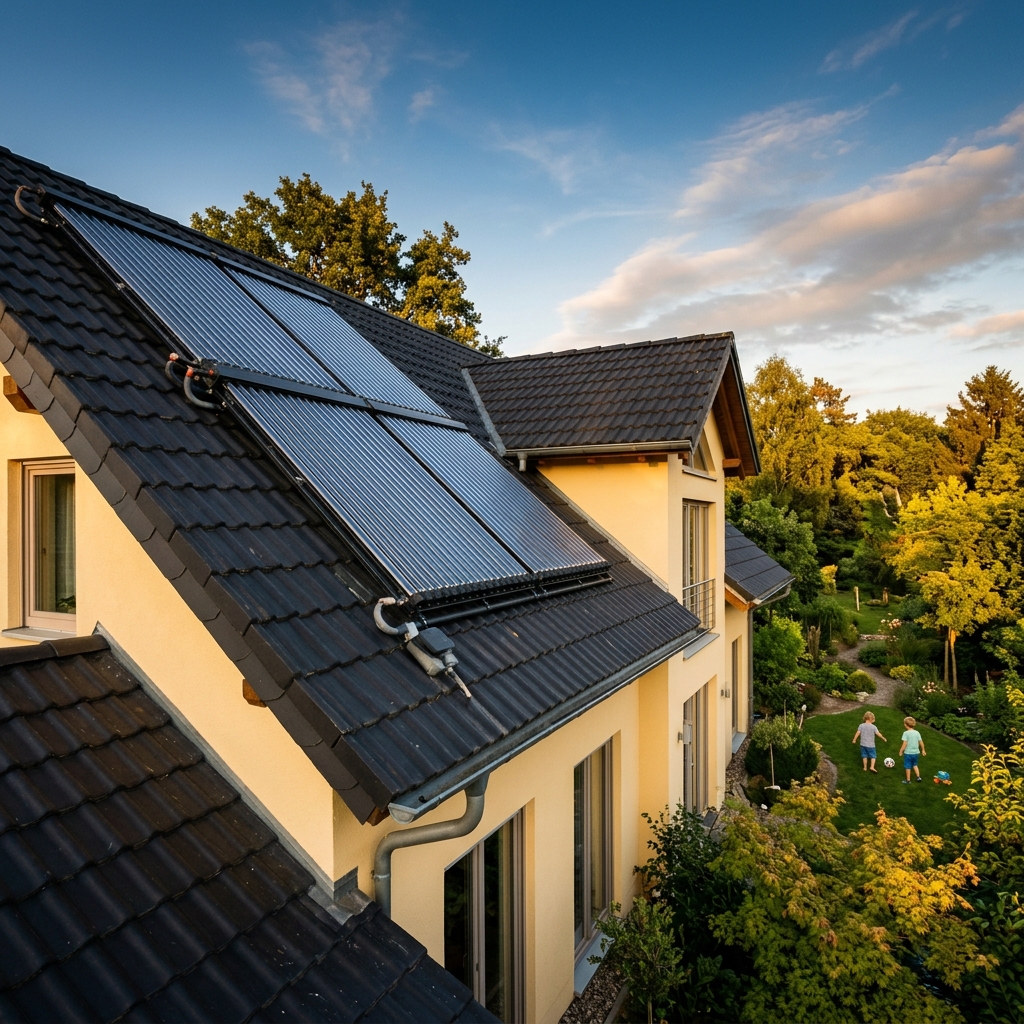 Solarthermie-Anlage auf dem Dach